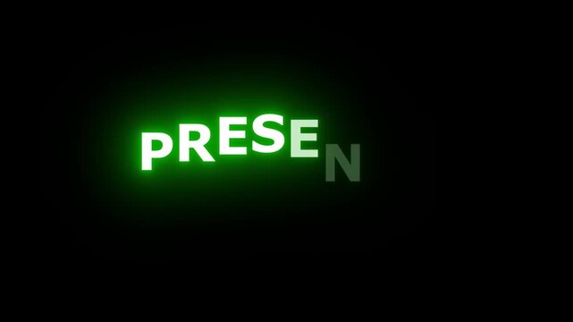 A glowing green neon animation of movie credits (one for each of the professionals involved). Vaporwave vibes.