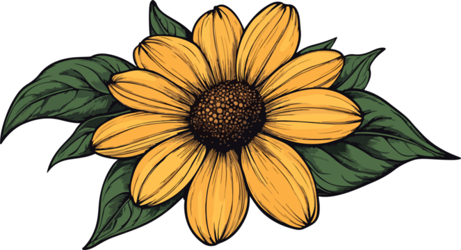 african daisy flower and leaves - Powered by Adobe