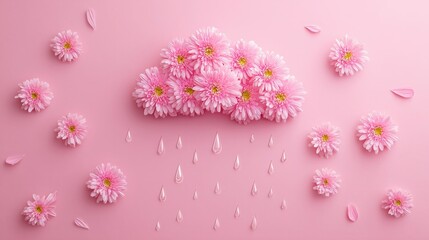 Blooming Raindrops An Artistic Floral Perspective Highlighting Natures Enduring Beauty