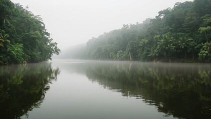 Reflection on a Serene River Surface