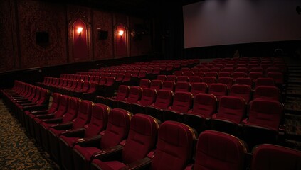 Naklejka premium Seating Arrangement in a Cinema Hall