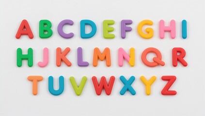 Fototapeta premium Multicolored modeling clay letters, on a plain background