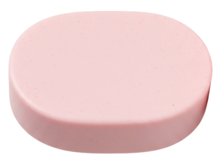 Natural organic pink soap bar for skincare and beauty on a transparent background