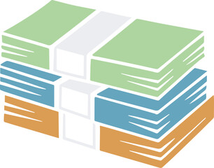 Stacked Money Cash Bundle Flat Icon