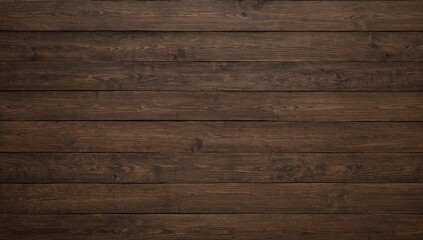 Weathered dark brown wooden boards arranged in a row, showcasing natural grain and texture on a flat surface.