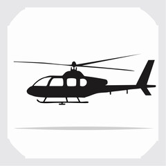Helicopter silhouette vector illustration aviation transport aerial vehicle flight icon isolated eps graphic