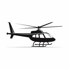 Helicopter silhouette vector illustration aviation transport aerial vehicle flight icon isolated eps graphic