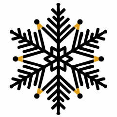 Black snowflake icon vector illustration winter symbol cold weather icon frost graphic isolated on white background