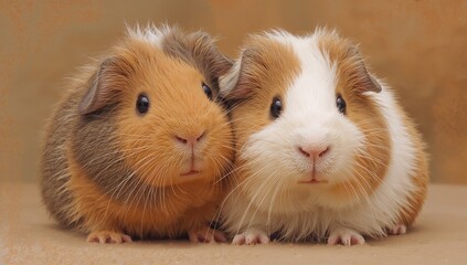 Fototapeta premium Adorable Pair of Guinea Pig Pets