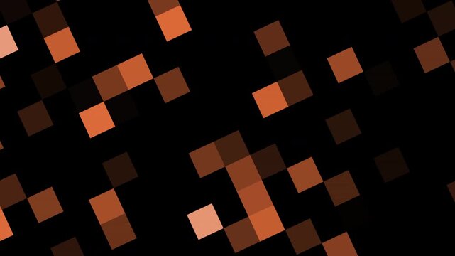 Geometric copper blocks flowing on dark background, seamless motion graphics animation for