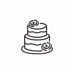 wedding tiered cake icon sign vector