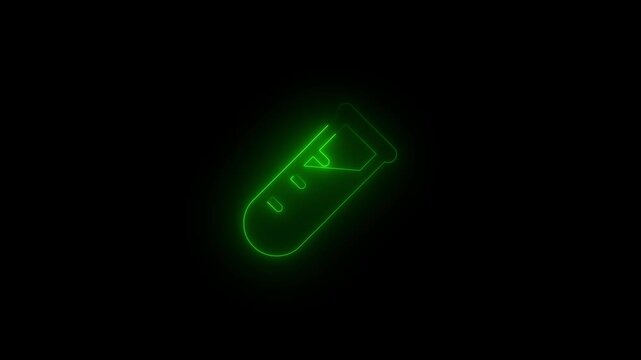 Test tube icon animation video on black background. 
Animation video of Test tube icon. 4K video!