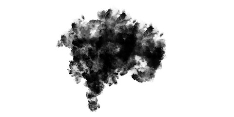 Fototapeta premium Black Smoke Cloud, Abstract Powder Explosion for Overlay 