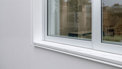 Close-up of a window ledge in contemporary architectural design