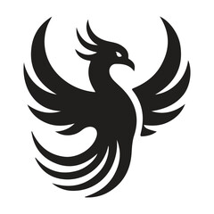 Majestic Phoenix Silhouette Ascending emblem of power and elegance 