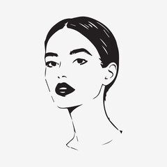 Woman beauty cosmetics line art drawing illustration