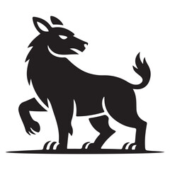Black Wolf Silhouette A Fierce Design Concept and Animal Icon Representation