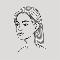 woman beauty fashion face hand drawing illustration
