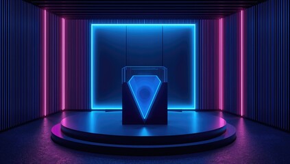 Contemporary blue glass neon design for digital platforms and product showcases