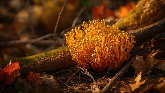 Yellow-brown coral mushrooms of the Ramaria genus