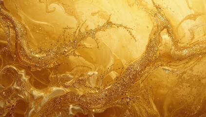 A glittering golden backdrop layered with sparkling shimmer, evoking opulence and sophistication. Abstract and minimalist luxury design.