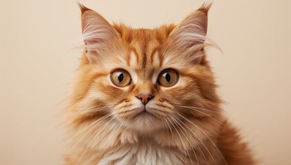 Obraz premium Confidently Flaunt Your Unique Cat's Fluffy Fur and Charming Eyes