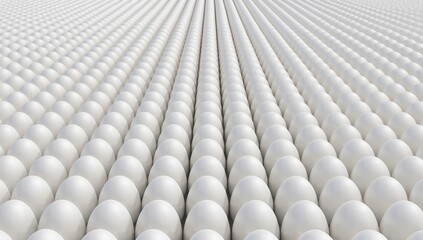 Infinite Array of White Cardboard Eggs Arranged in Rows