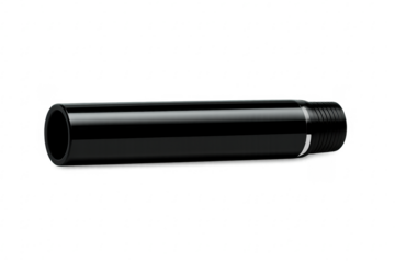 Black metal industrial pipe fitting with thread
