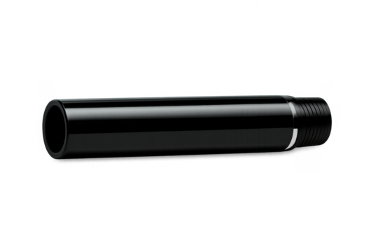 Black metal industrial pipe fitting with thread