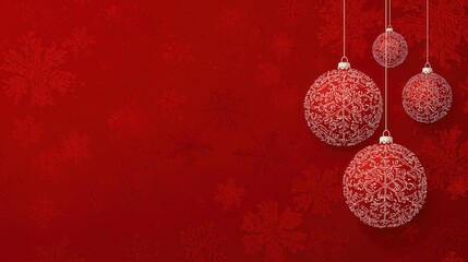Stunningly Elegant Red Christmas Ornaments Artfully Displayed on a Beautiful Festive Background