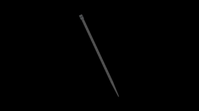 Single Black Cable Tie on Dark Background