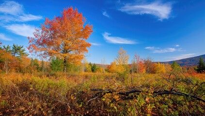 Fototapeta premium Fall leaves in the northeastern region of the US
