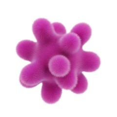 A 3D Render of a Vibrant, Fluffy Abstract Shape with Soft Lighting on a Clean White Background, Perfect for Design Accents and Playful Visuals.