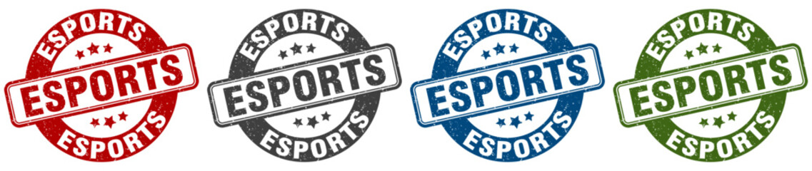 esports stamp. esports round stamp set isolated on white background © B-design
