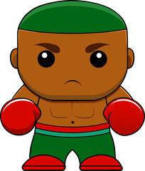 A cute cartoon illustration of a boxer.
