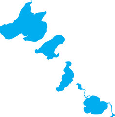 Madison Four Lakes Wisconsin USA Blue Map Silhouette Vector