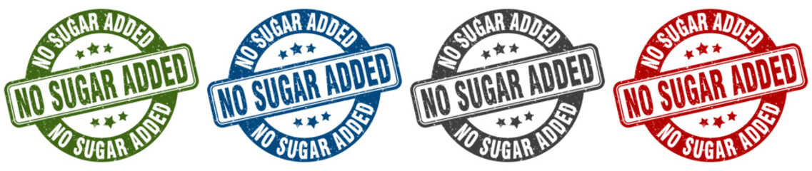 no sugar added stamp. no sugar added round stamp set isolated on white background