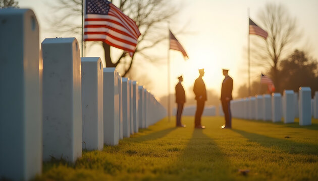 military personal paying tribute at graveyard veterans day 