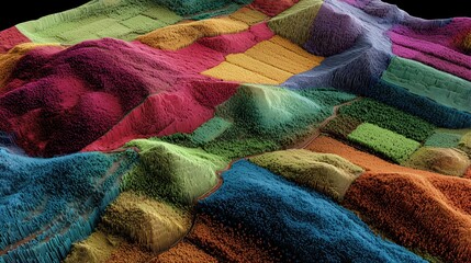 Abstract multicolor aerial patchwork — green, yellow & magenta for presentation backgrounds, posters and wallpapers