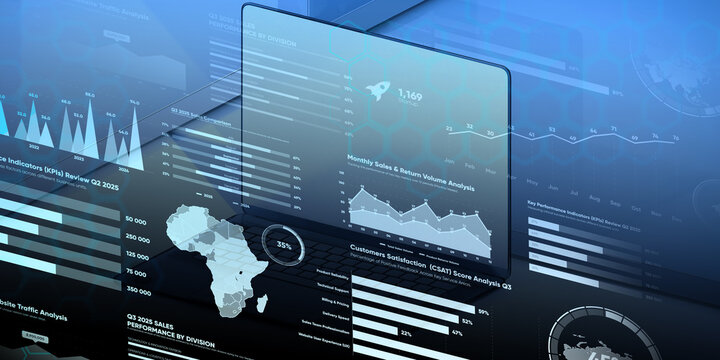 Statistical Working Data: Analyzing Many Charts and Graphs for Strategic Planning on Laptop