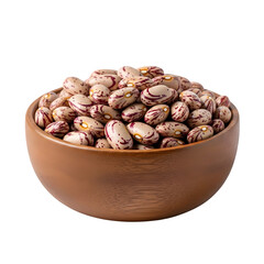 Delicious cranberry beans in a wooden bowl, perfect for healthy recipes, vibrant food photography and promoting nutritious eating habits, a culinary delight