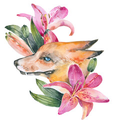 Fox Watercolor illustration Nature-Inspired Art