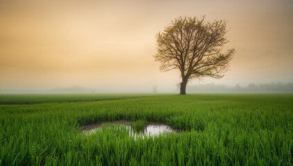 Obraz premium Lush Greenery Following Initial Rainfall