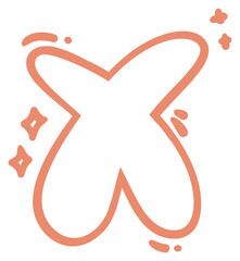 alphabet letter X with sparkles sticker