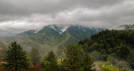 mountain landscape with clouds