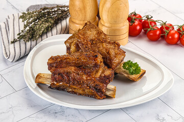 Baked beef ribs with marinade