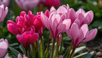 Fototapeta premium Lovely Cyclamen Flowers Displaying a Range of Stunning Pink Shades