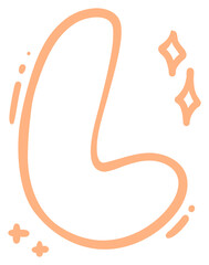 Obraz premium Alphabet Letter L with sparkles sticker