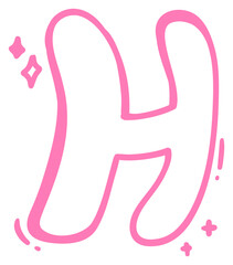 Cute Letter H with Sparkles Sticker