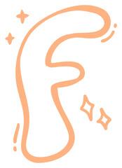 Cute Letter F with Sparkles Sticker